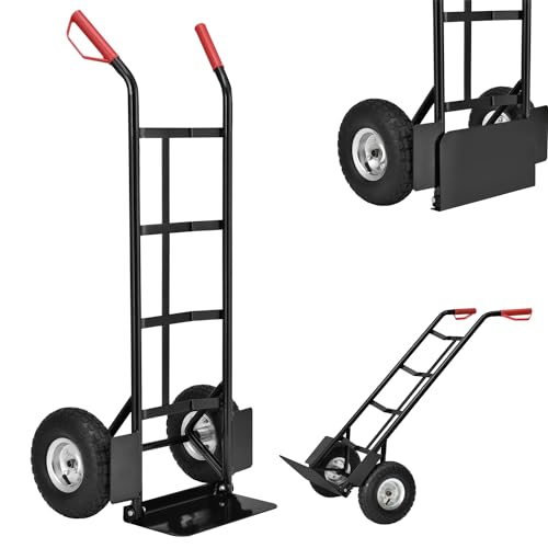 Juskys Sackkarre Basic klappbar - Transportkarre mit großen Luftreifen & massivem Stahlrahmen - Handkarre für Umzug & Getränkekisten von Juskys