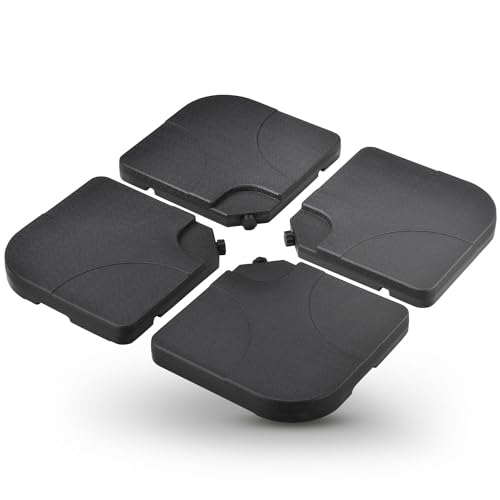 Juskys Schirmgewicht 4er-Set Quad für Schirmständer mit 60 Liter Wasser oder 80 kg Sand befüllbar HDPE Kunststoff Sonnen-Schirmständer von Juskys
