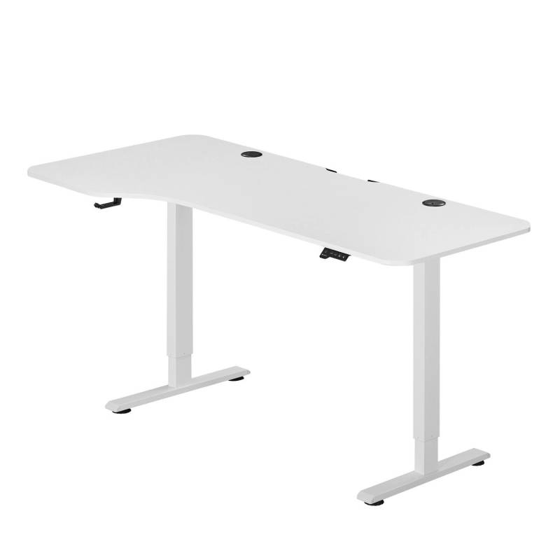 Juskys Schreibtisch Office Stand 160 x 75 cm mit Ablage Weiß von Juskys