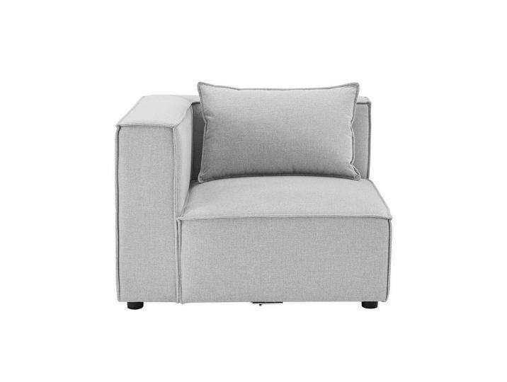 Juskys Sofa Domas, Ecksofa Links mit Armlehne & Kissen, modulares Sofa für Wohnzimmer, grau silberfarben, Ecksofa Links, Hellgrau von Juskys
