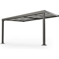 Terrassenüberdachung 4x3 m mit Schiebedach - Terrassendach aus Aluminium mit Doppelstegplatten - wetterfeste Überdachung mit UV-Schutz - Grau - Juskys Terrassenüberdachung 4x3 m mit Schiebedach - Terrassendach aus Aluminium mit Doppelstegplatten - wetterfeste Überdachung mit UV-Schutz - Grau - Juskys von Juskys