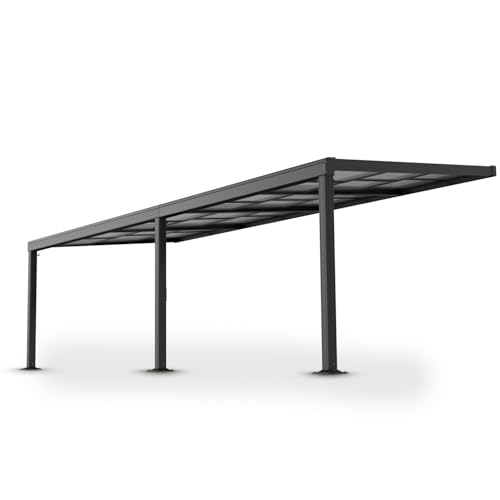 Juskys Terrassenüberdachung 6x3 m mit Schiebedach - Terrassendach aus Aluminium mit Doppelstegplatten - wetterfeste Überdachung mit UV-Schutz - Grau Juskys Terrassenüberdachung 6x3 m mit Schiebedach - Terrassendach aus Aluminium mit Doppelstegplatten - wetterfeste Überdachung mit UV-Schutz - Grau von Juskys