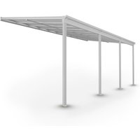 Terrassenüberdachung Borneo – Aluminium Terrassendach mit Doppelstegplatten Sonnenschutz Pergola Überdachung für Terrassen 6x3 m Weiß - Juskys von Juskys