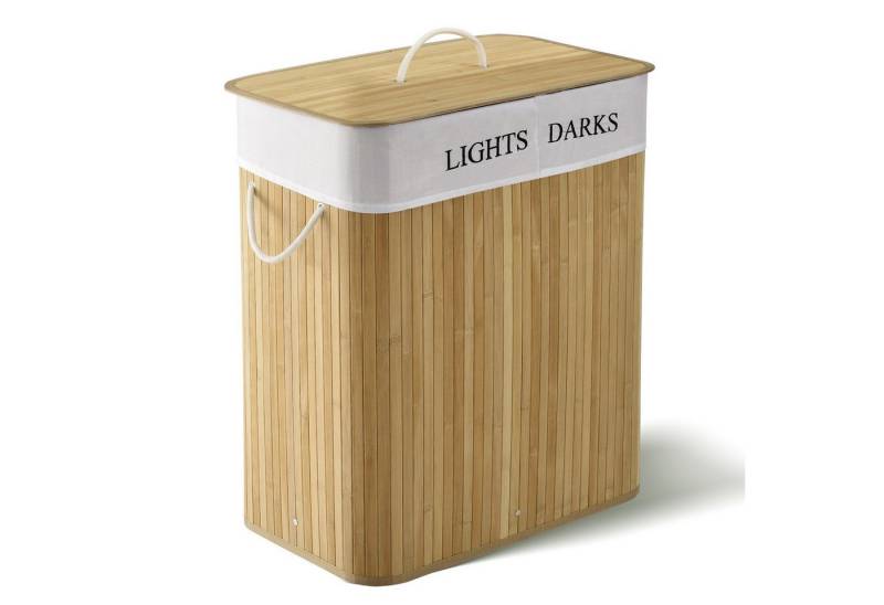 Juskys Wäschekorb Curly 100 L, 100 l, 2 große Fächer, mit Tragegriffe, Deckel, Wäschesack waschbar Juskys Wäschekorb Curly 100 L, 100 l, 2 große Fächer, mit Tragegriffe, Deckel, Wäschesack waschbar von Juskys