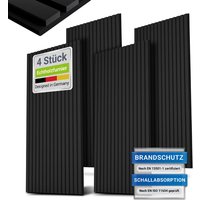 Juskys Wandpaneele Akustik - Verbesserte Akustik, Design mit Holzfurnier & Schallabsorbierend, Reduziert Lärm - 120x60 cm - 4er Set 2,88 qm, Schwarz Juskys Wandpaneele Akustik - Verbesserte Akustik, Design mit Holzfurnier & Schallabsorbierend, Reduziert Lärm - 120x60 cm - 4er Set 2,88 qm, Schwarz von Juskys