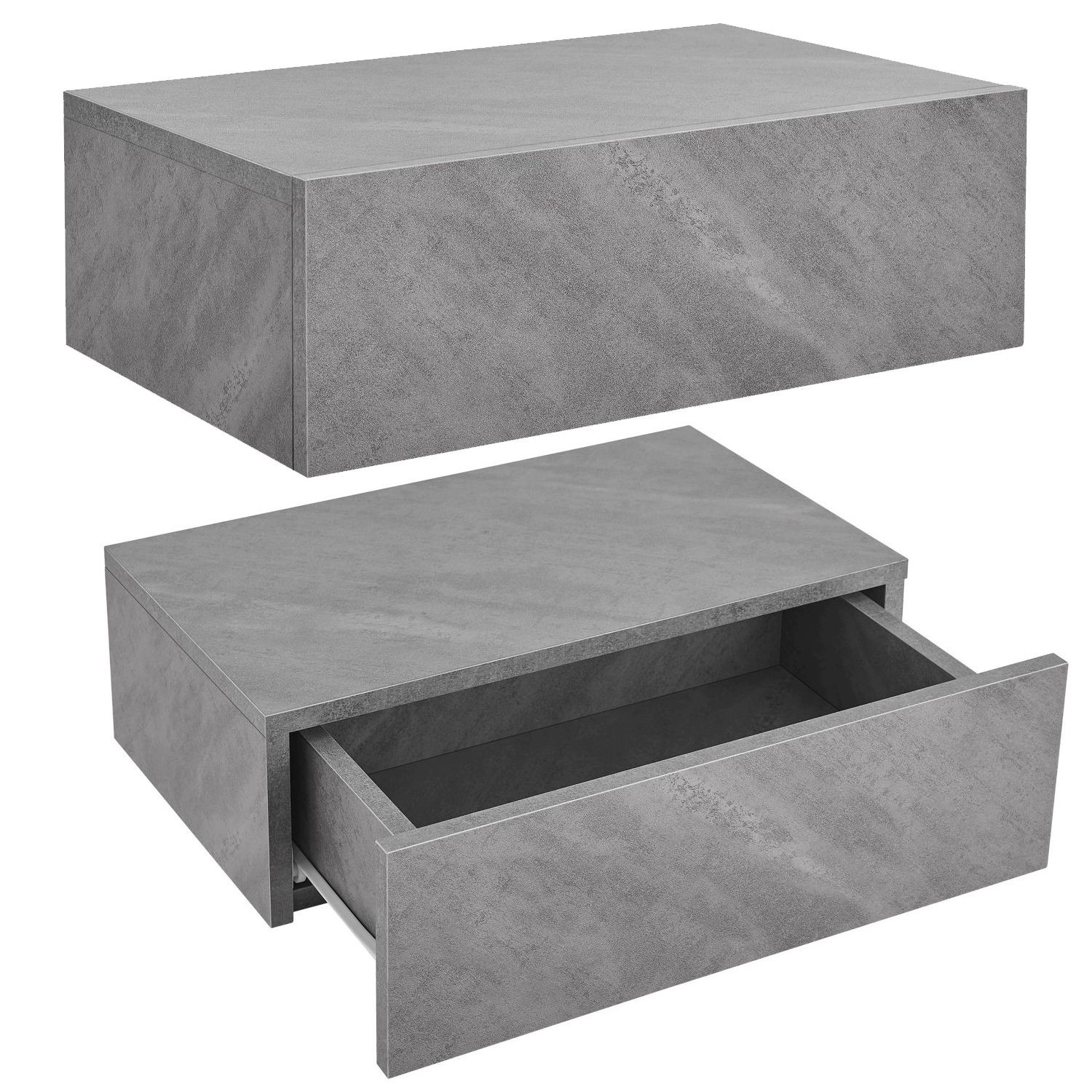 Juskys Wandregal Nachttisch 46x30x15 cm mit Schublade Betonoptik Juskys Wandregal Nachttisch 46x30x15 cm mit Schublade Betonoptik von Juskys