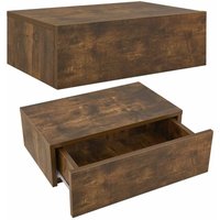 Wandregal Nachttisch hängend 2er Set Holz 46x30x15 cm bth - 1 Schublade & Ablage pro Nachtkommode - Wandmontage - Nachtschrank Natur - Juskys von Juskys