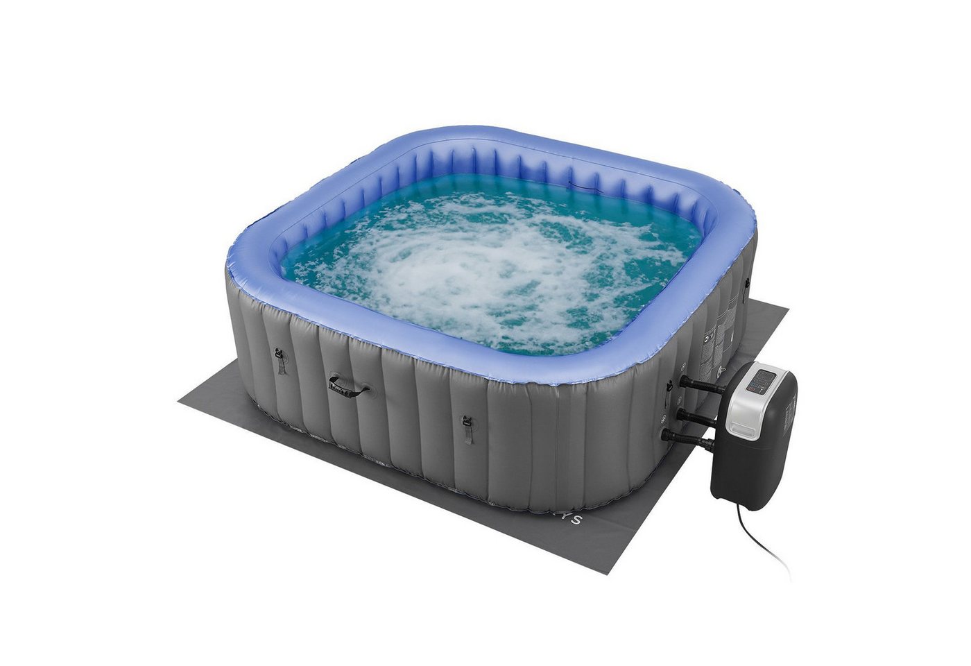 Juskys Whirlpool Palmira, eckig, 2 m, aufblasbar, Pool für bis zu 6 Personen, Outdoor, Indoor von Juskys