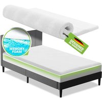 Orthopädischer Topper – 7 Zonen Matratzenschoner aus Memoryschaum – Matratzenauflage 7 cm dick H2 bis H3 für Boxspringbett - 90 x 200 cm - Juskys von Juskys