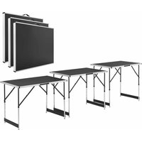 Multifunktionstisch 3 teilig - klappbar, höhenverstellbar - Alu Klapptisch 100x60 cm - Flohmarkt, Tapeziertisch, Campingtisch - Tisch Schwarz - Juskys von Juskys