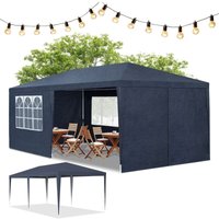 Partyzelt – Gartenpavillon mit Dach & Seitenwänden – Gartenzelt mit 18 m² Grundfläche – Sonnenschutz für Outdoor 3x6 m in Blau - Juskys Partyzelt – Gartenpavillon mit Dach & Seitenwänden – Gartenzelt mit 18 m² Grundfläche – Sonnenschutz für Outdoor 3x6 m in Blau - Juskys von Juskys