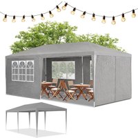 Partyzelt – Gartenpavillon mit Dach & Seitenwänden – Gartenzelt mit 18 m² Grundfläche – Sonnenschutz für Outdoor 3x6 m in Grau - Juskys Partyzelt – Gartenpavillon mit Dach & Seitenwänden – Gartenzelt mit 18 m² Grundfläche – Sonnenschutz für Outdoor 3x6 m in Grau - Juskys von Juskys