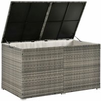 Juskys - Polyrattan Auflagenbox Ikaria 950 l – Deckel mit Hubautomatik & Innenplane – Garten Kissenbox für Balkon & Terrasse – Gartenbox grau-meliert von Juskys