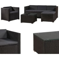 Polyrattan Lounge Punta Cana l – Sitzgruppe für 4-5 Personen – Schwarz / Grau – Gartenmöbel Set / Gartenlounge mit Sofa, Sessel, Tisch & Hocker Polyrattan Lounge Punta Cana l – Sitzgruppe für 4-5 Personen – Schwarz / Grau – Gartenmöbel Set / Gartenlounge mit Sofa, Sessel, Tisch & Hocker von Juskys