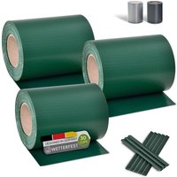 Pvc Sichtschutzstreifen Doppelstabmatten Zaun 3er Set - 3 Rollen á 35m x 19cm - Befestigungsclips - Zaunfolie Sichtschutz Windschutz – grün - Juskys Pvc Sichtschutzstreifen Doppelstabmatten Zaun 3er Set - 3 Rollen á 35m x 19cm - Befestigungsclips - Zaunfolie Sichtschutz Windschutz – grün - Juskys von Juskys