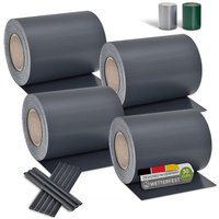 Pvc Sichtschutzstreifen Doppelstabmatten Zaun 4er Set - 4 Rollen á 35m x 19cm - Befestigungsclips - Zaunfolie Sichtschutz Windschutz – anthrazit Pvc Sichtschutzstreifen Doppelstabmatten Zaun 4er Set - 4 Rollen á 35m x 19cm - Befestigungsclips - Zaunfolie Sichtschutz Windschutz – anthrazit von Juskys