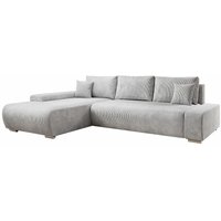 Sofa Iseo Links mit Schlaffunktion - Stoff Couch l Form für Wohnzimmer, bequem, ausziehbar - Schlafsofa Ecksofa Eckcouch Schlafcouch Hellgrau - Juskys von Juskys
