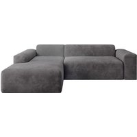 Sofa Vals Links mit peso Stoff - L-Form Couch für Wohnzimmer - Ecksofa modern, bequem, klein - Eckcouch Sitzer - Cordsofa Dunkelgrau - Juskys von Juskys