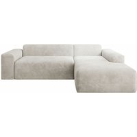 Sofa Vals Rechts mit peso Stoff - L-Form Couch für Wohnzimmer - Ecksofa modern, bequem, klein - Eckcouch Sitzer - Cordsofa Beige - Juskys von Juskys