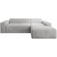 Sofa Vals Rechts mit peso Stoff - L-Form Couch für Wohnzimmer - Ecksofa modern, bequem, klein - Eckcouch Sitzer - Cordsofa Hellgrau - Juskys von Juskys