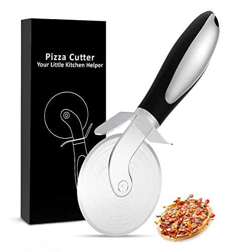 Pizzaschneider, Pizzaroller aus Scharf Edelstahl Klinge, Pizza Schneiden Messer, Der Schneidet Pizza Cutter hat Einen Ergonomischen Rutschfeste Griff und Fingerschutz, Landet auch in der Spülmaschine Pizzaschneider, Pizzaroller aus Scharf Edelstahl Klinge, Pizza Schneiden Messer, Der Schneidet Pizza Cutter hat Einen Ergonomischen Rutschfeste Griff und Fingerschutz, Landet auch in der Spülmaschine von Juspota