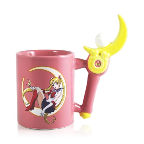Sailor Moon Kaffeebecher, 3D-geformt, rosafarbene Keramik, 370 ml, 1 Stück von Just Funky