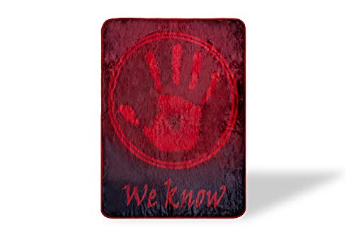 Just Funky The Elder Scrolls Skyrim Dark Brotherhood We Know Fleece-Überwurfdecke, Rot, 152,4 x 114,4 cm von Just Funky