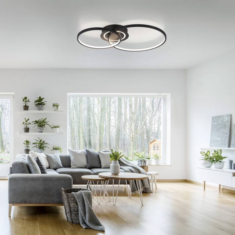 Just Light Deckenleuchte 'Asmina' schwarz/weiß 69 x 55 x 9 cm Just Light Deckenleuchte 'Asmina' schwarz/weiß 69 x 55 x 9 cm von Just Light