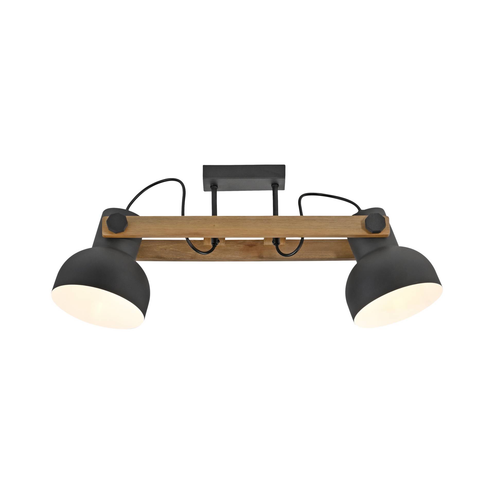 Just Light Deckenleuchte 'CUP 2.0' schwarz/holzfarben 61,6 x 26 cm 2-flammig Just Light Deckenleuchte 'CUP 2.0' schwarz/holzfarben 61,6 x 26 cm 2-flammig von Just Light