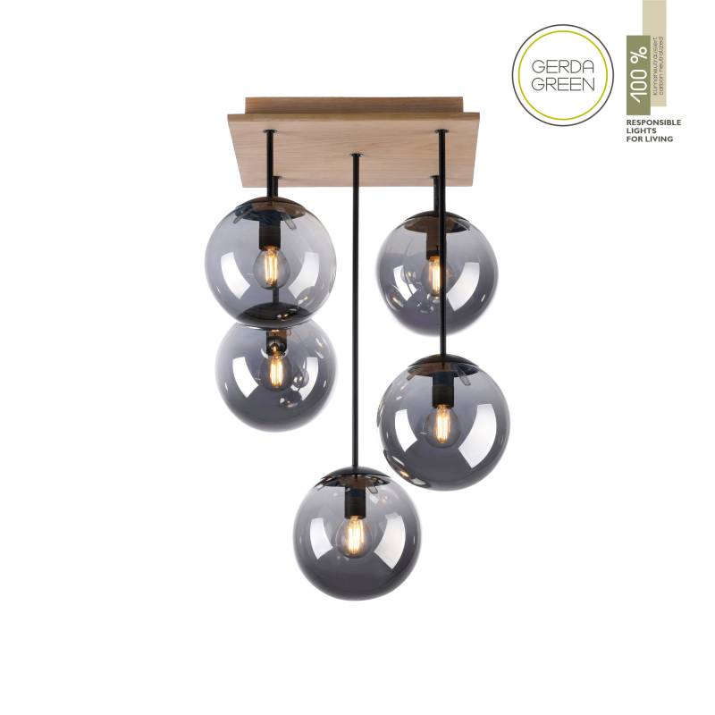 Just Light Deckenleuchte 'Green Widow' holzfarben 37 x 59,5 x 37 cm von Just Light