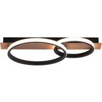 Just Light LED-Deckenleuchte TROOPER 15615-78 schwarz weiß natur Kunststoff Metall B/H/T: ca. 30x8x53 cm 1 Brennstellen von Just Light