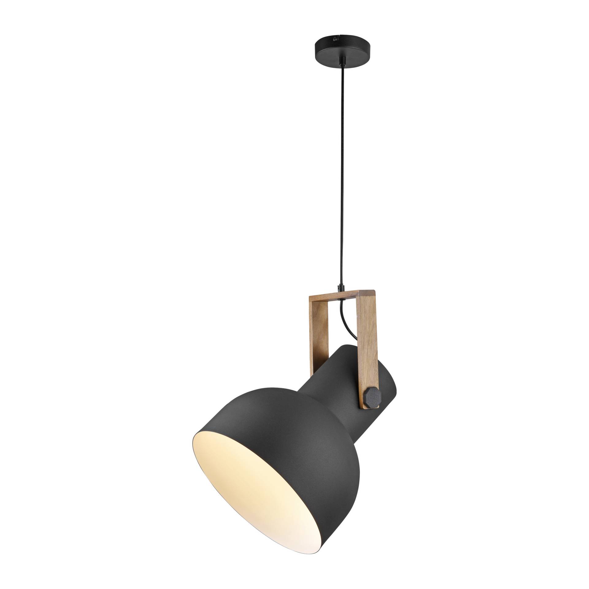 Just Light Pendelleuchte 'CUP 2.0' schwarz/holzfarben Ø 30 cm 1-flammig Just Light Pendelleuchte 'CUP 2.0' schwarz/holzfarben Ø 30 cm 1-flammig von Just Light
