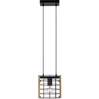 Just Light Pendelleuchte DRAIN 15251-18 kiefer schwarz Metall Holz B/H/T: ca. 21x150x12 cm E27 1 Brennstellen von Just Light