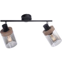 Just Light Spot Pasqual 11312-18 schwarz Rauch Metall Glas B/H/L: ca. 24x30x64 cm E27 2 Brennstellen von Just Light