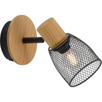 Just Light Spot TAMIS 15191-79 schwarz natur Holz Metall B/H/T: ca. 17x21x17 cm E14 1 Brennstellen von Just Light