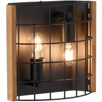 Just Light Wand-/Deckenleuchte DRAIN 15254-18 schwarz kiefer Holz Metall B/H/T: ca. 28x30x15 cm E27 2 Brennstellen von Just Light