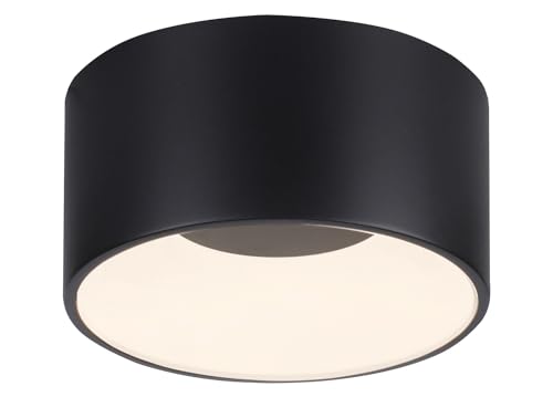 Just Light. LED-Deckenleuchte - Ø 16 cm - Schwarz - Weiß - Kunststoff - dimmbar von Just Light.