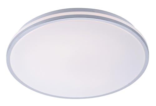Just Light. LED-Deckenleuchte - Ø 49 cm - Chromfarben - Weiß - Kunststoff von Just Light.
