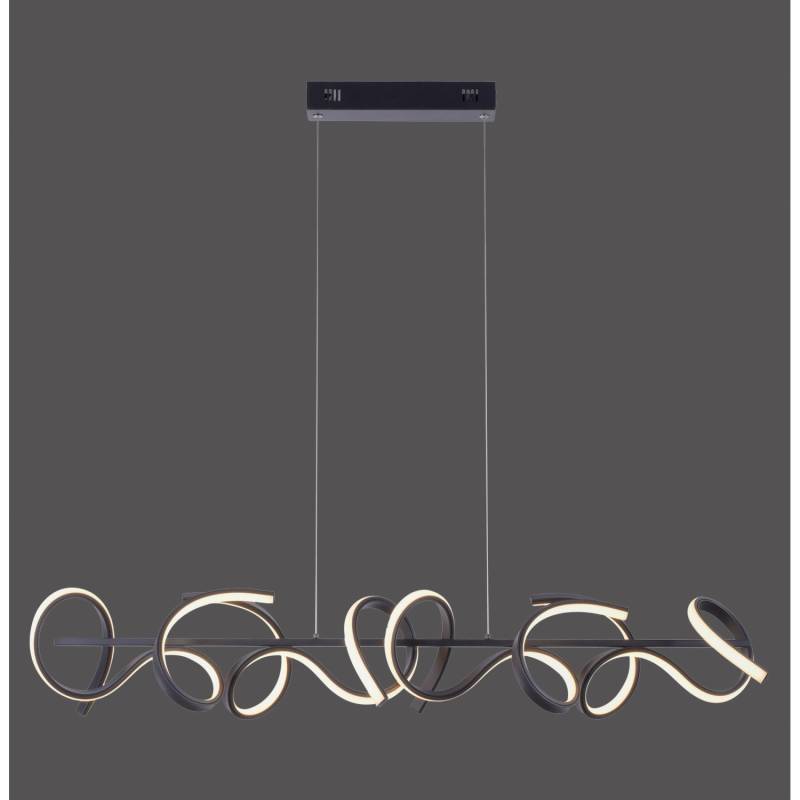 Just Light. LED-Pendelleuchte Curls Schwarz 99 x 21 cm von Just Light.
