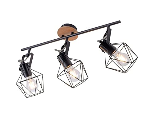 Just Light. Strahler Deckenleuchte Deckenlampe Deckenstrahler Spotleuchte | E27 | 3-flammig | Holz | Metall | Braun | Schwarz | Schwenkbar | Verstellbar Just Light. Strahler Deckenleuchte Deckenlampe Deckenstrahler Spotleuchte | E27 | 3-flammig | Holz | Metall | Braun | Schwarz | Schwenkbar | Verstellbar von Just Light.