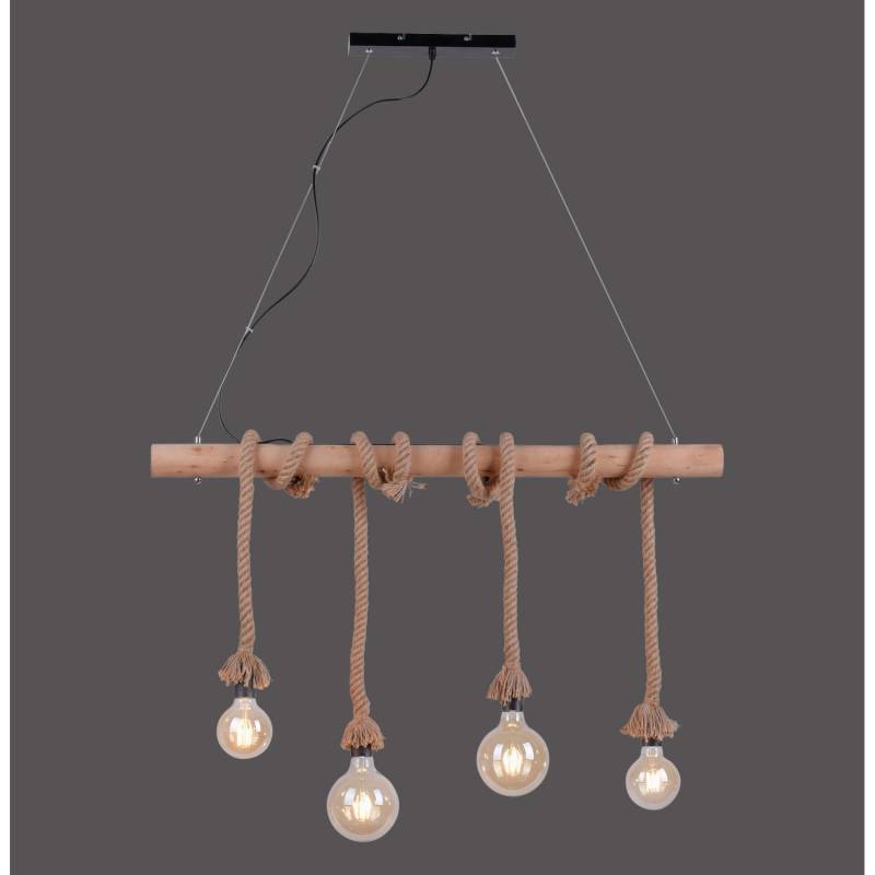 Just Light.Pendellampe Rope 4-flammig Schwarz von Just Light.