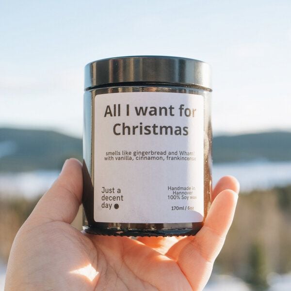 Just a decent day All I want for Christmas - Duftkerze - Handmade - Sojawachs von Just a decent day