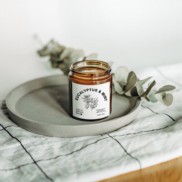 Just a decent day Eucalyptus & Mint - Duftkerze - Handmade - Sojawachs Just a decent day Eucalyptus & Mint - Duftkerze - Handmade - Sojawachs von Just a decent day