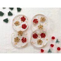 Goldflocken Winter Weihnachtsstern Untersetzer von JustACraftyEngineer