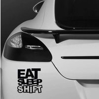 Essen Sie Schlaf Shift Zitat Motto Zeichen Logo Auto Stoßstange Fahrzeug Aufkleber - Lustig Humor Van Bike Motorrad Laptop Ipad Fenster Wand Fast von JustBlingit30
