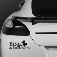 Mickey Mouse Baby An Bord Zitat Motto Zeichen Logo Auto Stoßstange Fahrzeug Aufkleber - Funny Humor Van Fahrrad Wand Laptop Ipad Fenster von JustBlingit30
