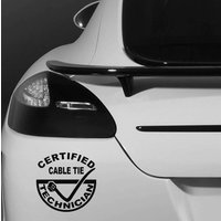 Zertifiziertes Kabel Krawatte Techniker Logo Zitieren Motto Auto Stoßstange Fahrzeug Aufkleber - Lustige Humor Van Bike Motorrad Wand Laptop Ipad von JustBlingit30