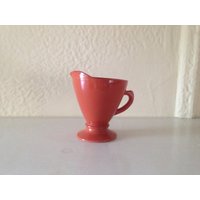 Orange Milchglas Moderntone Sockel Milchkaffee Mid Century Modern Esskaffee von JustMidCentury