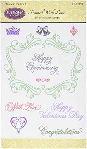 Justrite im Papierbasteln CLEAR STAMPS 4-Zoll x 6 gerahmt W/Love von JustRite Papercraft