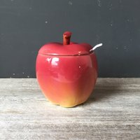 Vintage Otagiri Marmeladenglas - Apple Mit Deckel Made in Japan von JustSmashingDarling